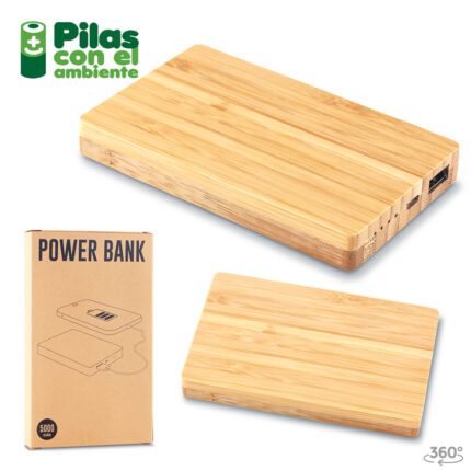 TE-363 - PILA RECARGABLE EN BAMBOO NIPAX