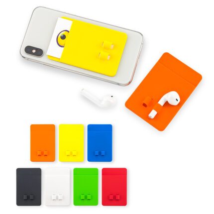 TE-390 - PORTATARJETAS EN SILICONA CON PORTAAUDIFONOS