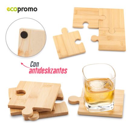 Set Portavasos Bamboo Puzzle HO-350