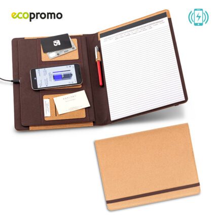 TE-472 Carpeta Folder con Cargador Inalámbrico Cork
