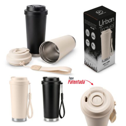 MUG METÁLICO BRINOX URBAN TRAVEL 500ML
