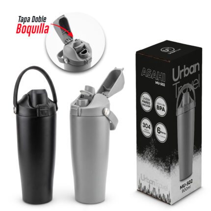 MUG METÁLICO ASAHI URBAN TRAVEL 900ML
